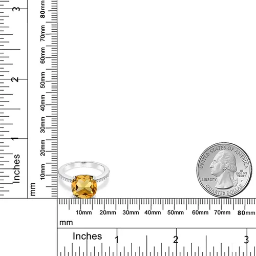Vista 67 de Gem Stone King Anillo de compromiso de plata de ley 925 con piedra preciosa de corte cojín de 0.39 pulgadas Anillo de compromiso de aniversario
