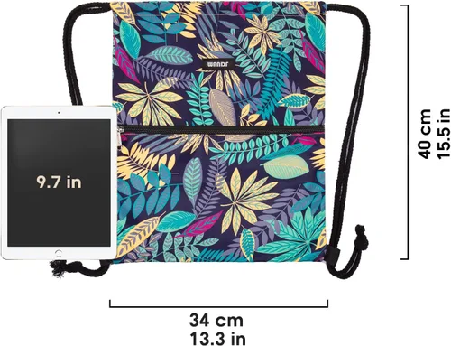 Vista 4 de WANDF - Mochila de nailon con cordón, resistente al agua, para gimnasio, compras, deporte, yoga