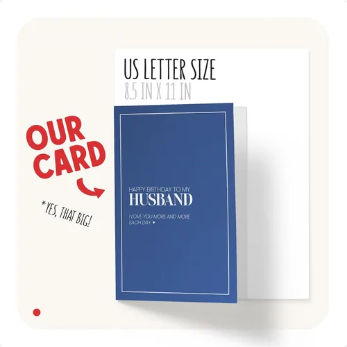 Vista 4 de Karto Sweet Birthday Card for Husband Him - Each Day Large 5.5x8.5 in, for Spouse Partner, with Envelope