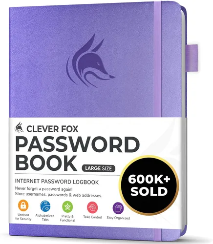Vista 45 de Clever Fox Libro de contraseñas con pestañas alfabéticas, 4"x5.5" Keeper