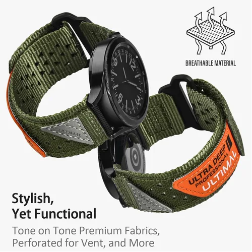 Vista 5 de ULTIMAL Correa de reloj de 0.787 pulgadas compatible con Samsung Galaxy Watch 7, 6, 5, 4, FE/6, 4, Classic/5 Pro, correa de nailon de liberación