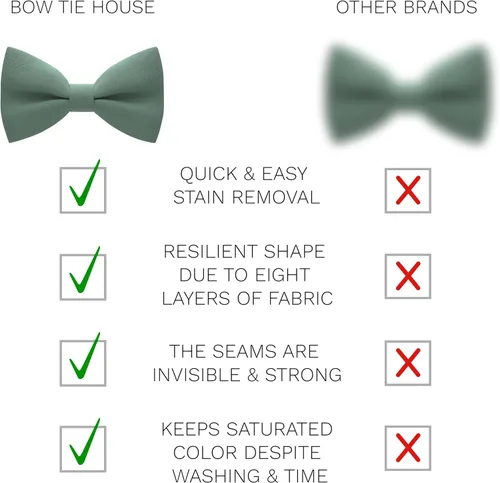 Vista 3 de Bow Tie House TM, pajaritas para hombre de cualquier edad preatadas para hombre con clip en diseño para adultos
