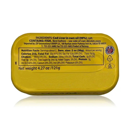 Vista 2 de Riga Gold Hígado de bacalao en aceite propio 4.27 oz/ 121g de Islandia (paquete 3)