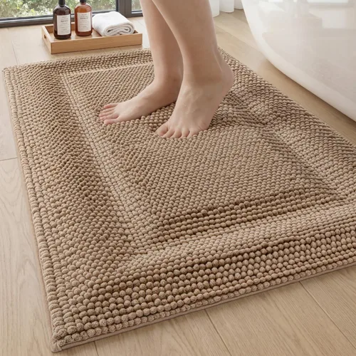 Vista 18 de DEXI Alfombrillas de baño para el baño 16x24, alfombra de baño antideslizante lavable, alfombrilla de baño de chenilla gruesa y suave absorbente
