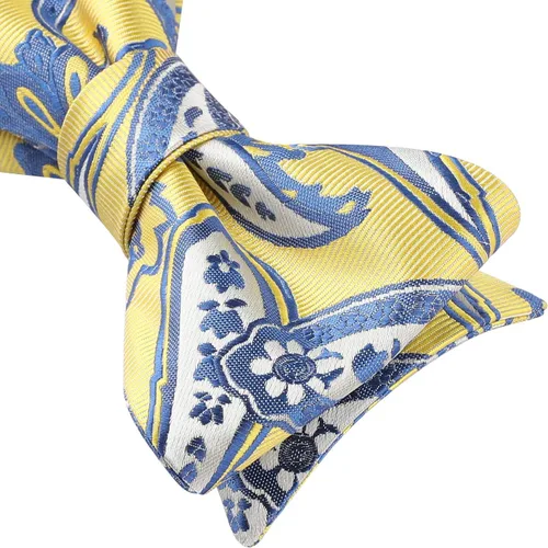 Vista 65 de HISDERN Pajaritas para hombre, corbatín de cachemira para hombre, corbata de lazo y bolsillo cuadrado, juego formal de esmoquin para boda