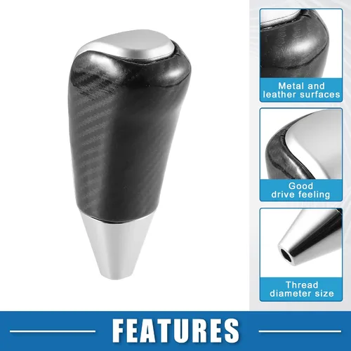 Vista 3 de Pomo de palanca de cambios de automóvil para Toyota Land Cruiser 2016-2021 4Runner 2003-2021 Tundra 2008-2021 con impresión de fibra de carbono