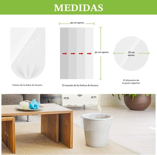 Vista 2 de Teivio - Bolsas de basura pequeñas transparentes de 4 galones, 150
