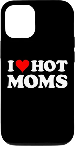 Vista 26 de Funda con texto en inglés "I Love Hot Moms Red Heart para iPhone 16