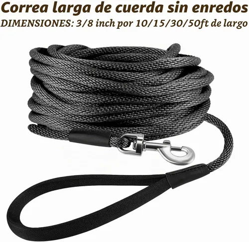 Vista 7 de Lynxking - Correa de control para perros - Correa larga de adiestramiento para perros - Línea de seguimiento con asa cómoda - Cuerda para cachorros