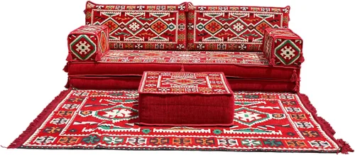 Vista 41 de arabicsofa Sofá Tradicional Árabe para Piso – Juego de Cojines Modulares para Sala de Estar Azul