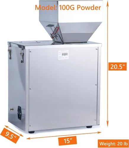 Vista 6 de Máquina de llenado de polvo, máquina de llenado de partículas, dispensador automático de partículas de polvo para purpurina de harina