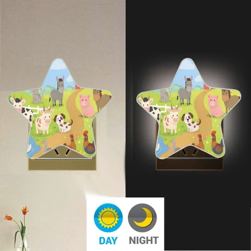 Vista 3 de Lámpara LED de luz nocturna con sensor de atardecer a amanecer para pasillo, cocina, baño, dormitorio, decoración en forma de estrella