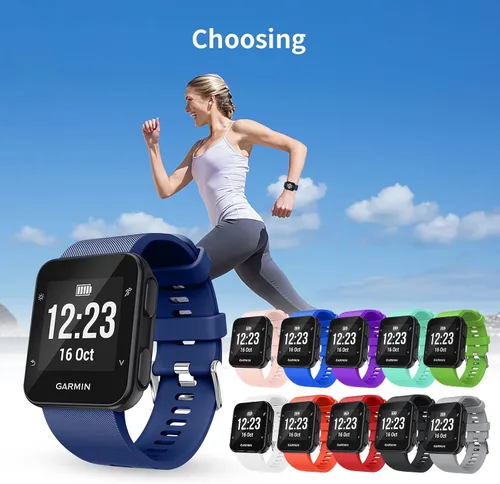 Vista 6 de Correa de repuesto para reloj Garmin Forerunner 35, correa de silicona suave compatible con Forerunner 35 Smartwatch