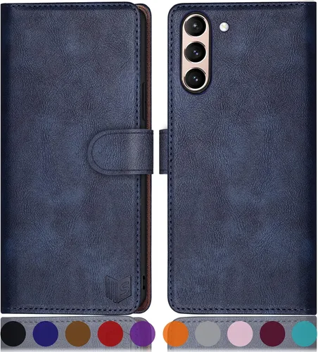 Vista 14 de SUANPOT Funda tipo cartera para Samsung Galaxy S21 FE 【Bloqueo RFID】 Soporte para tarjetas de crédito, funda de piel sintética con tapa para Negro