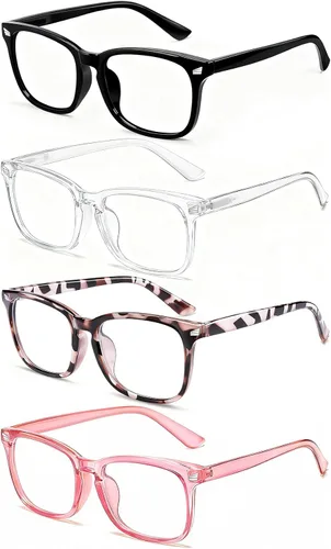 Vista 14 de Lentes de luz azul para mujeres y hombres 99% de bloqueo de luz azul para computadora, juegos, televisión, pantalla de teléfono, marco cuadrado