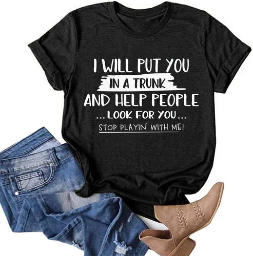 Vista 2 de Camiseta de manga corta para mujer, camiseta de verano casual con gráfico, sexy, cuello redondo, manga corta, divertida, para vacaciones