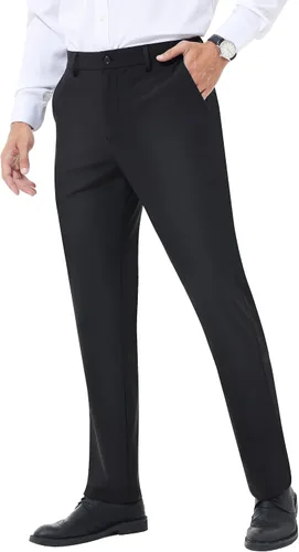 Vista 8 de Lion Nardo Mens Stretch Dress Pants Slim Fit Dress Pants for Men Expandable Waist Casual Dress Pants Athletic Golf Pants