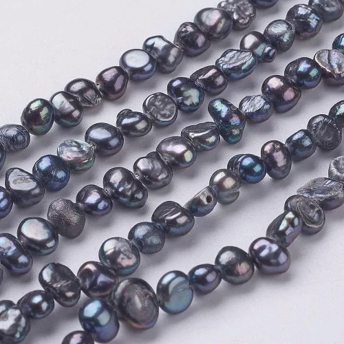Vista 12 de Beadthoven - 90 mechones de perlas de agua dulce cultivadas naturales de 0.2 a 0.157 in, mini perlas irregulares, perlas para bricolaje, pulseras 0