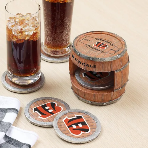 Vista 53 de FOCO NFL Team Logo 5-Pack Barrel Beverage Drink Coaster Set