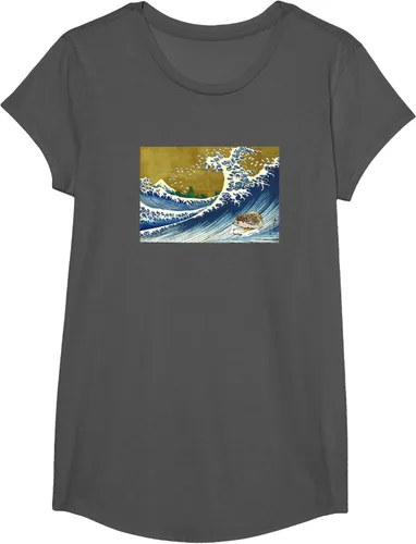 Vista 28 de Camiseta de surf japonés con diseño de erizo Azul Marino