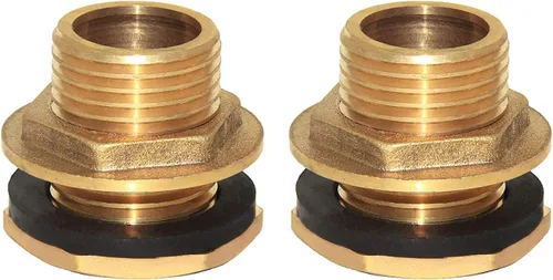 Vista 11 de Joywayus 1" macho y sin hembra interior de latón macizo conector de tanque de agua accesorio de tanque de mamparo con anillo de goma estabilizador