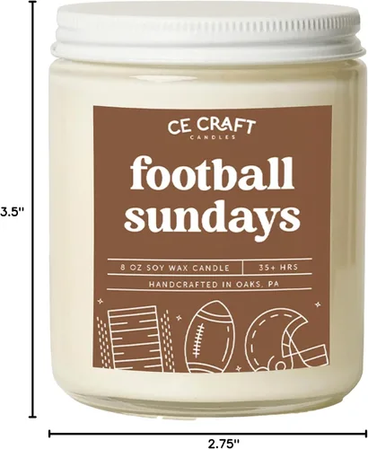 Vista 5 de CE Craft Domingo de Fútbol Americano - Vela Temática, Regalo para Papá e Hijo