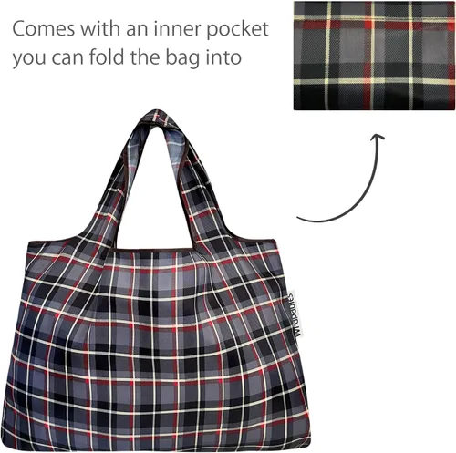 Vista 6 de allydrew Unisex P74005 Large & Small Foldable Tote NylonReusable Grocery Bag