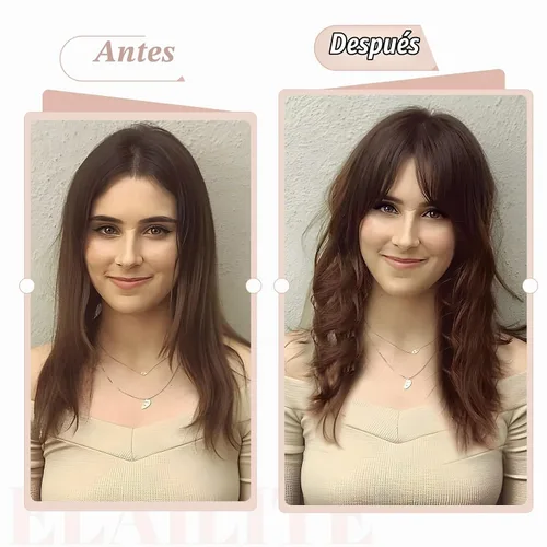 Vista 6 de Elailite Pelucas para mujeres con flequillo, cabello humano real, topper con cabello delgado, 13 cm x 7 cm, base de seda, clip en piezas de cabello