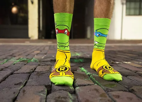 Vista 8 de Odd Sox, Nickelodeon TMNT Teenage Mutant Ninja Turtles, 90's Cartoon, Fun Socks