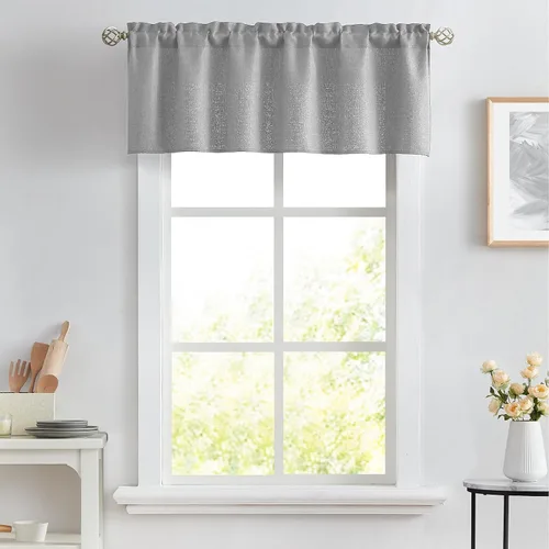 Vista 77 de Melodieux Cortinas de Niveles Semitraslúcidas Negras de 24 Pulgadas de Largo para Cocina, Cafetería, Dormitorio, Ventanas Pequeñas, Aspecto de Lino