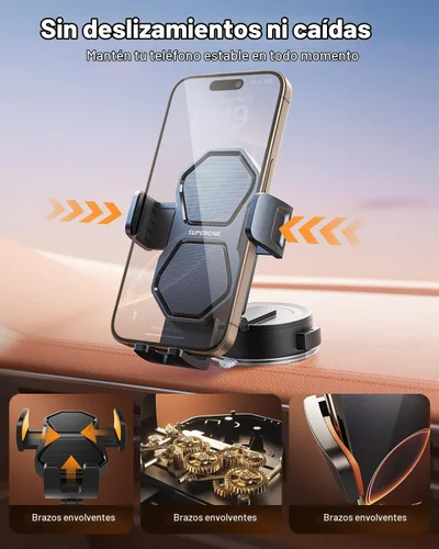 Vista 3 de SUPERONE Soporte para teléfono de coche 3 en 1, soporte de teléfono
