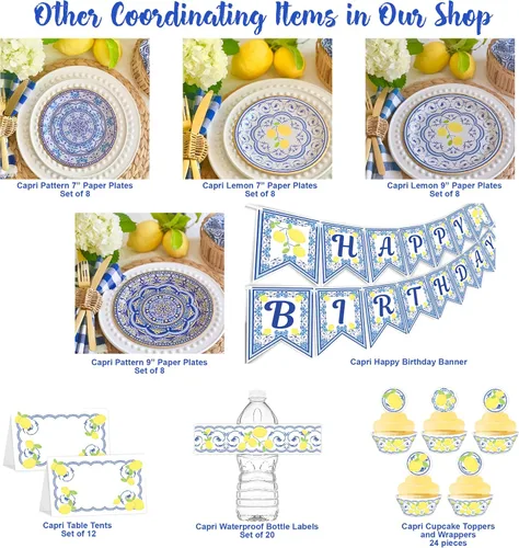 Vista 2 de Cartel Capri Lemon Congrats – Suministros para fiesta de «You Did It» – Decoraciones de fiesta de graduación de limón – Suministros de fiesta