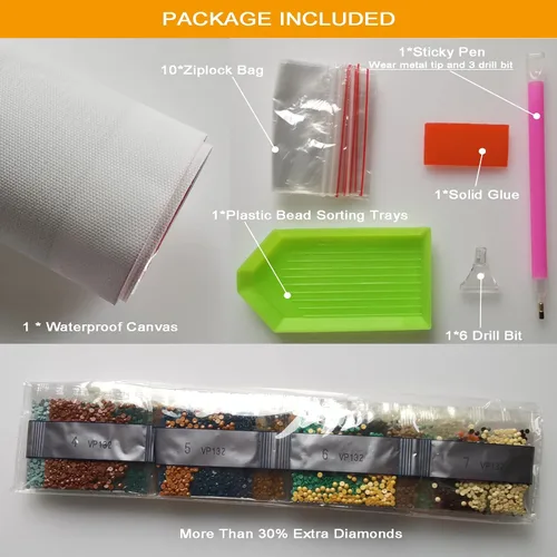 Vista 5 de VISIAIP Kit de pintura artística de caballo con diamantes para adultos, 5D de bricolaje completo con diamantes redondos, diseño de paisaje