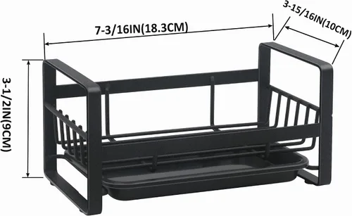 Vista 2 de Soporte de esponja de cocina para fregadero, organizador de fregadero de cocina, escurridor de bandeja de fregadero, trapos de platos, cepillo