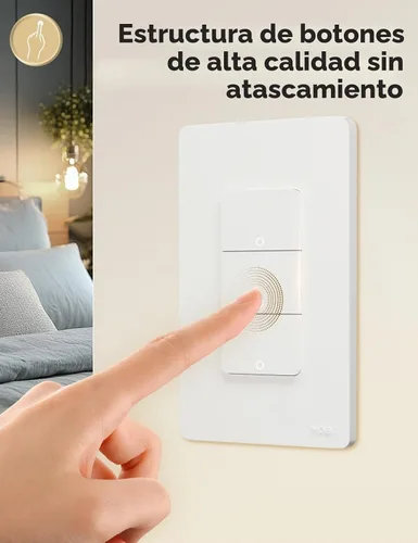 Vista 3 de MOES Matter-WiFi - Interruptores de luz inteligentes, requiere cable netural, interruptor de un solo polo de 2.4 GHz, compatible con Alexa Google