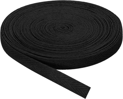 Vista 9 de uxcell Cinta de sarga, 1 cinta de tela de algodón de 11 yardas x 0.315 in, rollo de cinta de espiga para ropa, accesorios, bolsas (beige y blanco)
