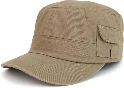 Vista 14 de Trendy Apparel Shop Gorra estilo militar liso Castro con bolsillo Blanco