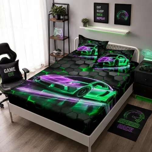 Vista 28 de HOSIMA - Juego de ropa de cama con diseño de ajolote para decoración de dormitorio infantil, patrón de dibujos animados espaciales Kawaii, animales