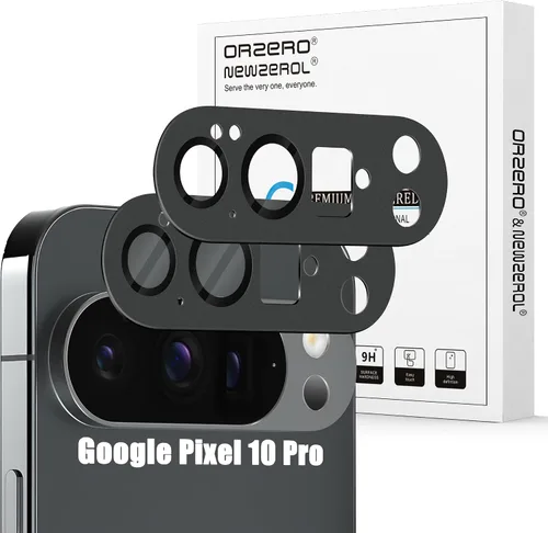 Vista 24 de Orzero Paquete de 2 protectores de lente de cámara compatibles con Google Pixel 9 Pro XL, protector de cámara de metal y vidrio de alta calidad
