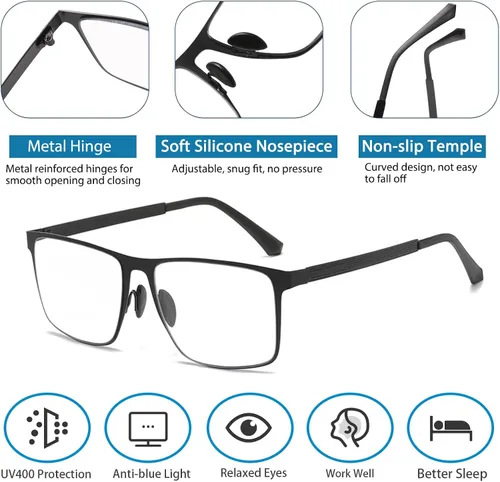 Vista 3 de Progressive Multifocus Reading Glasses for Women and Men Photochromic Readers Anti-Blue Light Multifocal Sunglasses