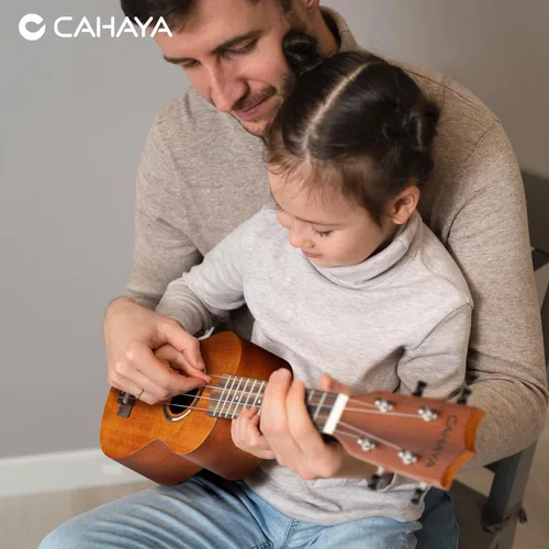 Vista 7 de CAHAYA Ukelele soprano para principiantes: kit de ukelele de 21 pulgadas para principiantes con bolsa de transporte, correa para el hombro Marrón