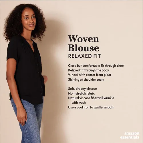 Vista 2 de Tienda Essentials - Blusa tejida de manga corta para mujer