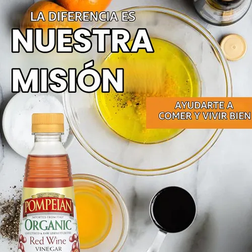 Vista 8 de Pompeian Vinagre de vino tinto orgánico gourmet, sin filtrar y sin pasteurizar, 16 onzas líquidas