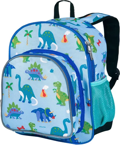 Vista 16 de Wildkin - Mochila infantil de 12 pulgadas – Acolchada, ajustable, ideal para guardería y viajes, Dino azul, Escuela
