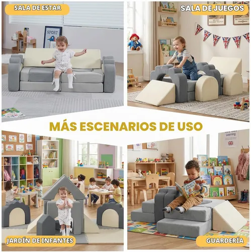 Vista 4 de 13 Piezas Bloques de Escalada de Espuma para Niños Pequeños de 1-3 Años Juego Suave de Escalada Floral para Niños para Interiores, Juguetes