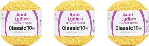 Vista 21 de Aunt Lydia Classic Crochet - Paquete de 3 unidades de 350y/1,049.9 ft - Blanco Antiguo