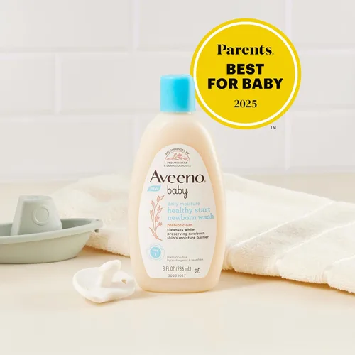 Vista 9 de Aveeno Baby Healthy Start Lavado Nutritivo para Recién Nacidos, Gel de Baño Hipoalergénico para Bebé, Avena Prebiótica, Limpia Suavemente la Piel