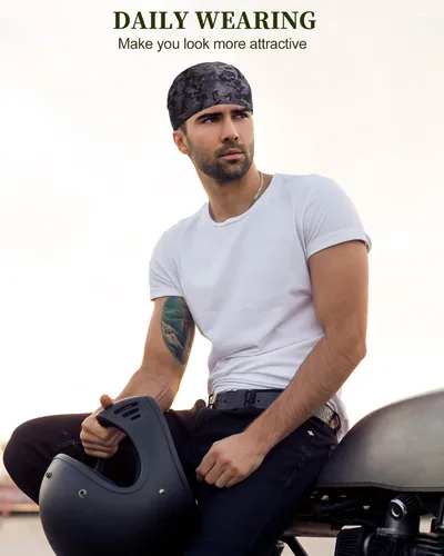Vista 6 de 15 piezas Do Rag Skull Cap Enfriamiento Casco Liner Sudor Absorbe la Cabeza Envolturas Bandana Beanie Bicicleta Casco Liner para Hombres Mujeres