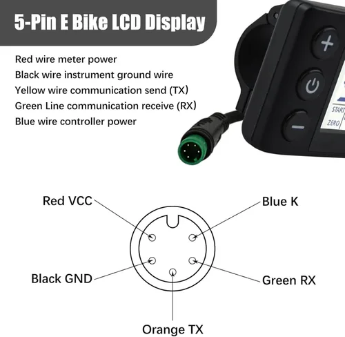 Vista 10 de Medidor de pantalla LCD de bicicleta eléctrica S866, 24V 36V 48V Ebike Pantalla LCD Panel de control inalámbrico Velocímetro de bicicleta odómetro