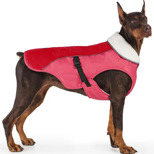 Vista 17 de EMUST Chaqueta de invierno para perro, ropa resistente al viento para el clima frío, abrigos reflectantes para perros, chaqueta cálida